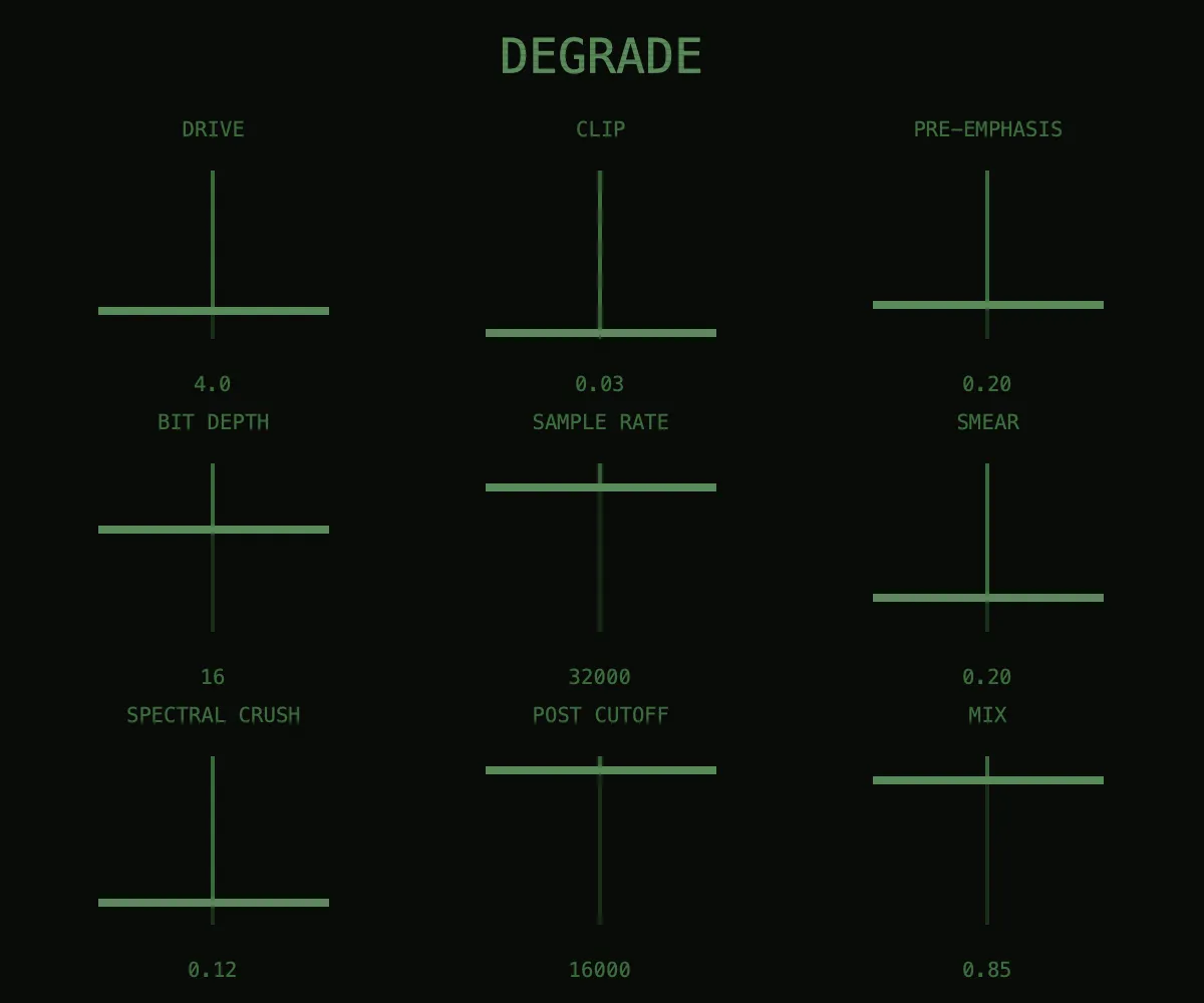 Degrade: the Napster Ghost preset